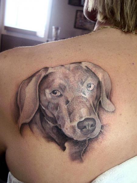 Tatuaż Pies Plecy przez Obsidian
