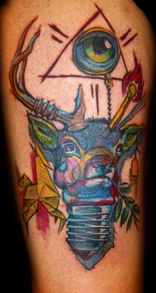Фэнтези Американский лось татуировка от Gulestus Tattoo