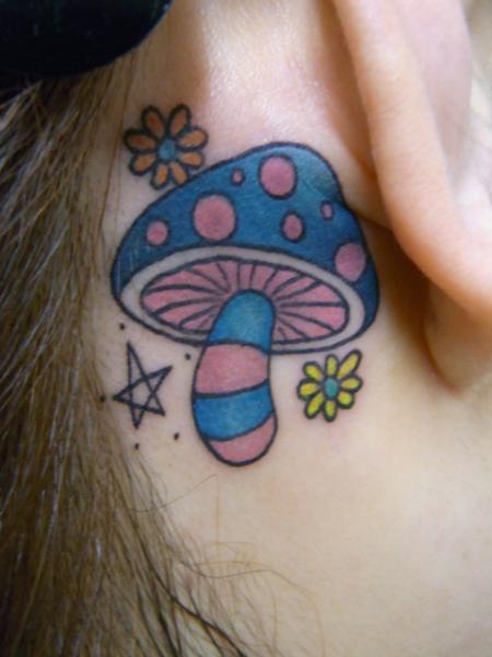 Mushroom Ear Tattoo by Daichi Tattoos & Artworks