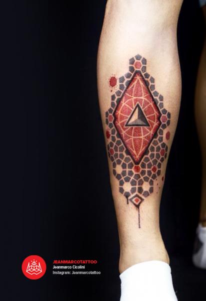 Waden Dotwork Tattoo von 2vision Estudio