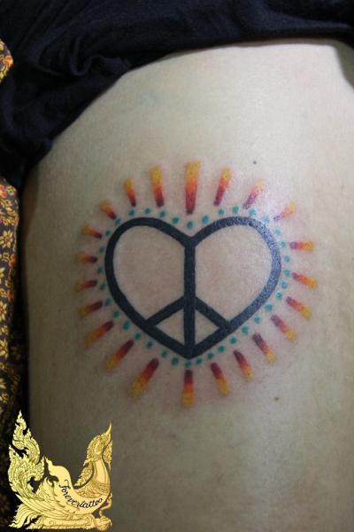 Heart Peace Tattoo by Forevertattoo Studio