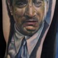 tatuaje Brazo Retrato Realista De Niro por Da Silva Tattoo