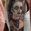 Shoulder Mexican Skull tattoo by Da Silva Tattoo