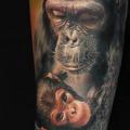 Arm Realistic Monkey tattoo by Led Coult