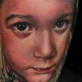 tatuaje Brazo Retrato Realista por Led Coult