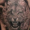 Realistic Tiger Thigh tattoo by Led Coult