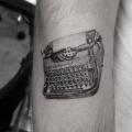 Arm Writing Machine tattoo by Dr Woo