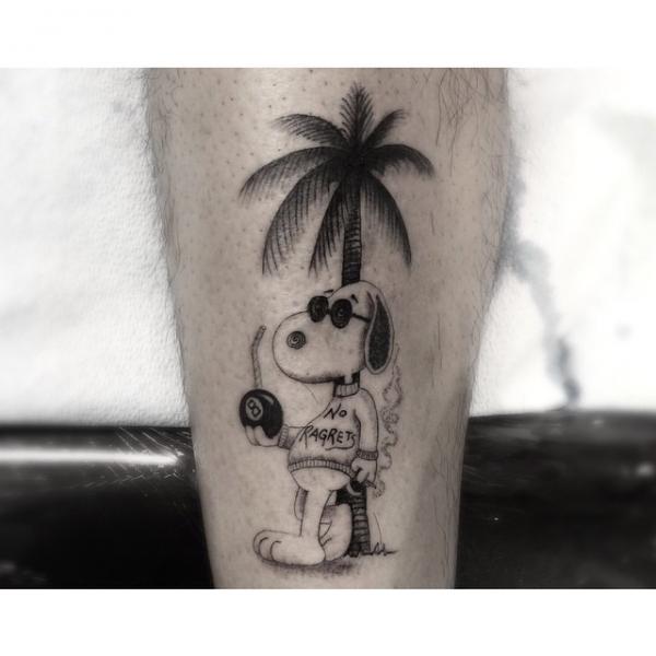 Fantasy Calf Snoopy Tattoo by Dr Woo