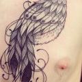 Dotwork Breast Bird tattoo by Supakitch