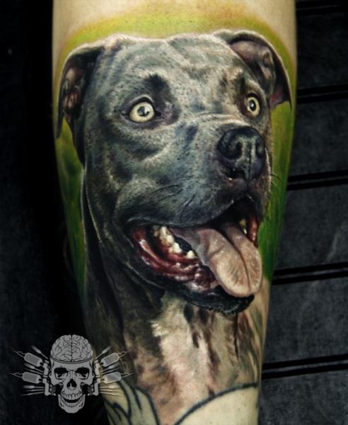 Arm Realistic Dog Tattoo by Tattooed Theory