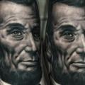 tatuaggio Ritratti Realistici Piede Lincoln di Tattooed Theory