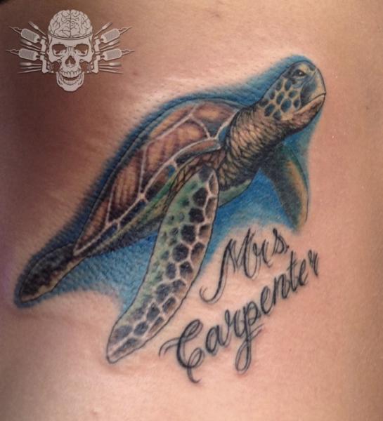 Realistische Schildkröte Tattoo von Tattooed Theory