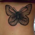 Side Butterfly tattoo by Lone Star Tattoo
