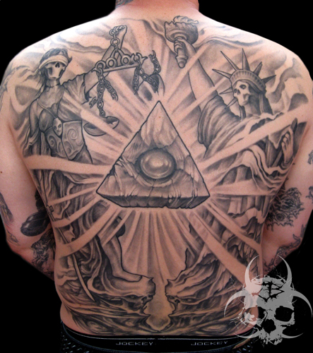 Fantasy Back God Tattoo by Jeremiah Barba