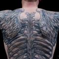 tatuaje Espalda Alas Esqueleto por Jeremiah Barba