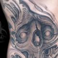 Fantasy Side Skull tattoo by Jeremiah Barba
