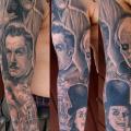 Fantasie Porträt Sleeve tattoo von Jeremiah Barba