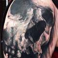 Shoulder Skull tattoo by Jak Connolly