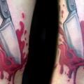 Arm Knife Blood tattoo by 88Ink-Blood Tattoo Studio