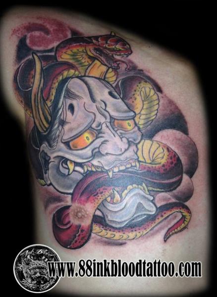 Tatuaje Serpiente Japoneses Demonio por 88Ink-Blood Tattoo Studio