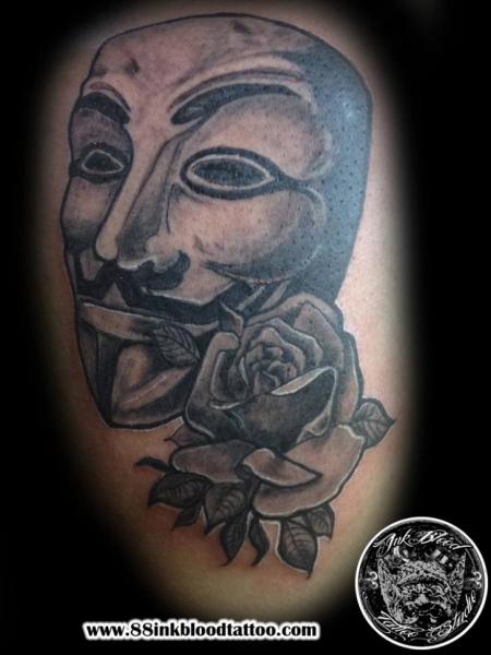 Flower Mask Tattoo by 88Ink-Blood Tattoo Studio