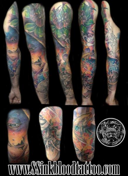 รอยสัก ปลอกแขน โดย 88Ink-Blood Tattoo Studio
