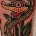 Arm Snake Old School Dagger tattoo by Paul Anthony Dobleman