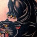 Shoulder Old School Panther tattoo by Paul Anthony Dobleman