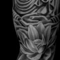 Shoulder Arm Buddha Religious Sleeve tattoo by Jun Cha