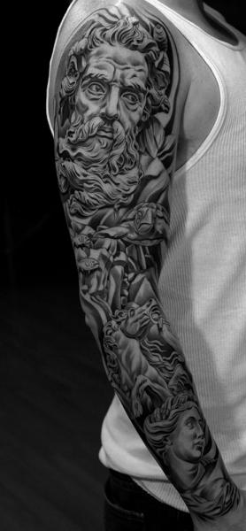 Horse Turtle Sleeve Zeus Tattoo by Jun Cha