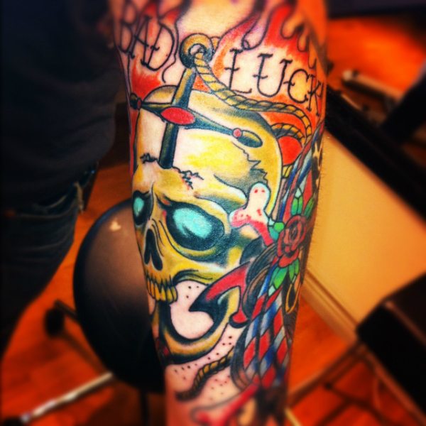 Arm Skull Anchor Tattoo by Tattoo Studio 73