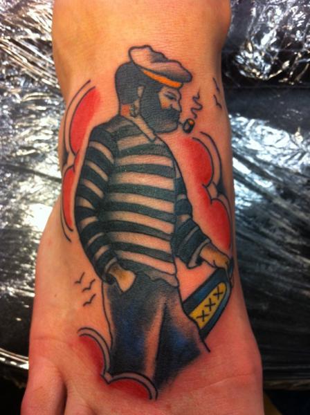 Old School Foot Mariner Tattoo by Tattoo Studio 73