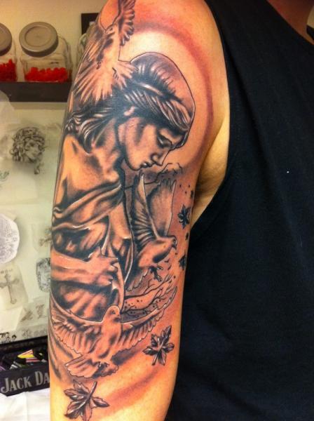 Shoulder Arm Angel Tattoo by Tattoo Studio 73