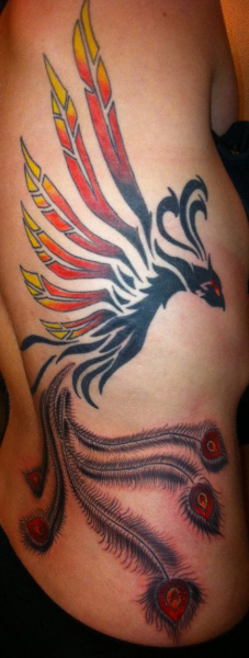 Fantasy Side Phoenix Tattoo by Tattoo Studio 73