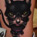 Fantasy Leg Cat tattoo by Rock Tattoo
