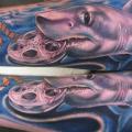 tatuaje Brazo Tiburón Película por Johnny Smith Art