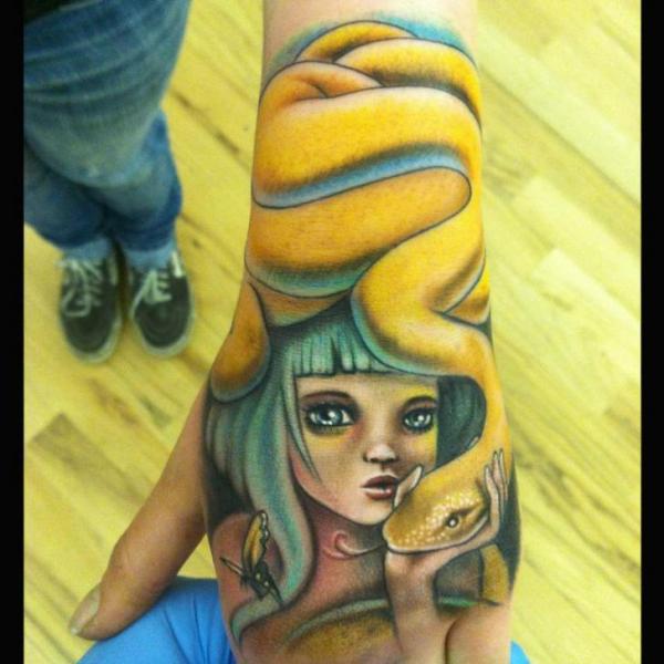 Snake Hand Children Tattoo by Johnny Smith Art
