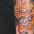 Calf Japanese Demon tattoo by Kings Avenue