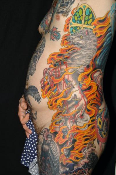 Side Horse Flame Tattoo by Kings Avenue