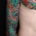 Chest Japanese Tiger Sleeve tattoo by Kings Avenue