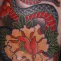 Shoulder Snake Old School Flower tattoo by Kings Avenue