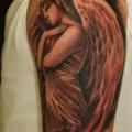 Shoulder Fantasy Angel tattoo by Blancolo Tattoo