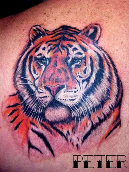 Shoulder Realistic Tiger Tattoo by Blancolo Tattoo