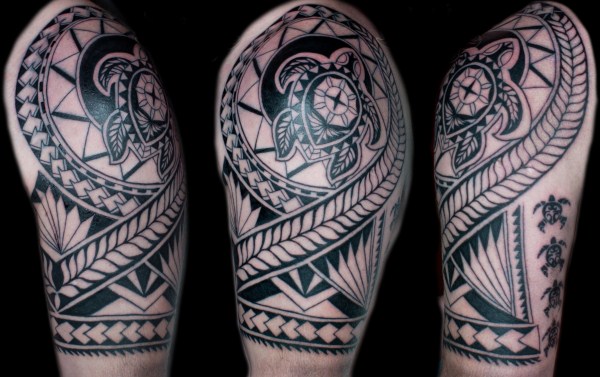 Shoulder Tribal Maori Tattoo by Blancolo Tattoo