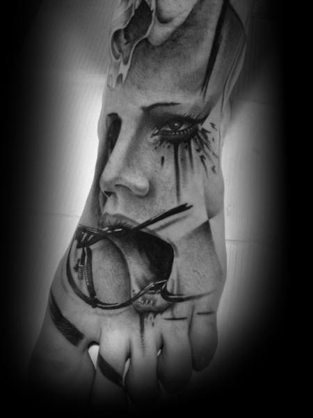 Foot Women Mouth Tattoo by Westfall Tattoo