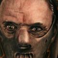 tatuaje Brazo Retrato Hannibal Película por Black Ink Studio