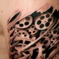 tatuaje Brazo Engranaje Cicatriz por Black Ink Studio