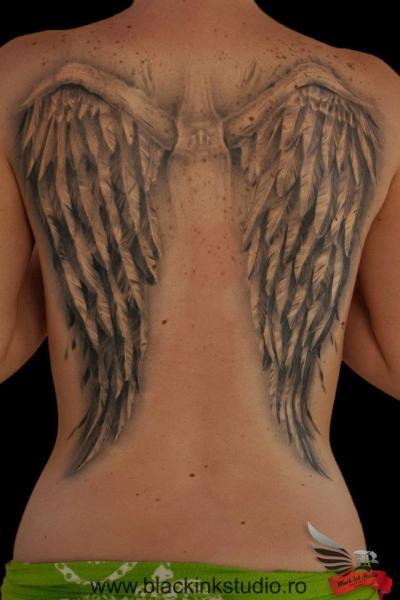 Back Wings Tattoo by Black Ink Studio