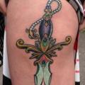 Dagger Thigh tattoo by Inky Joe
