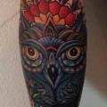 Arm Abstract Owl tattoo by Corey Divine